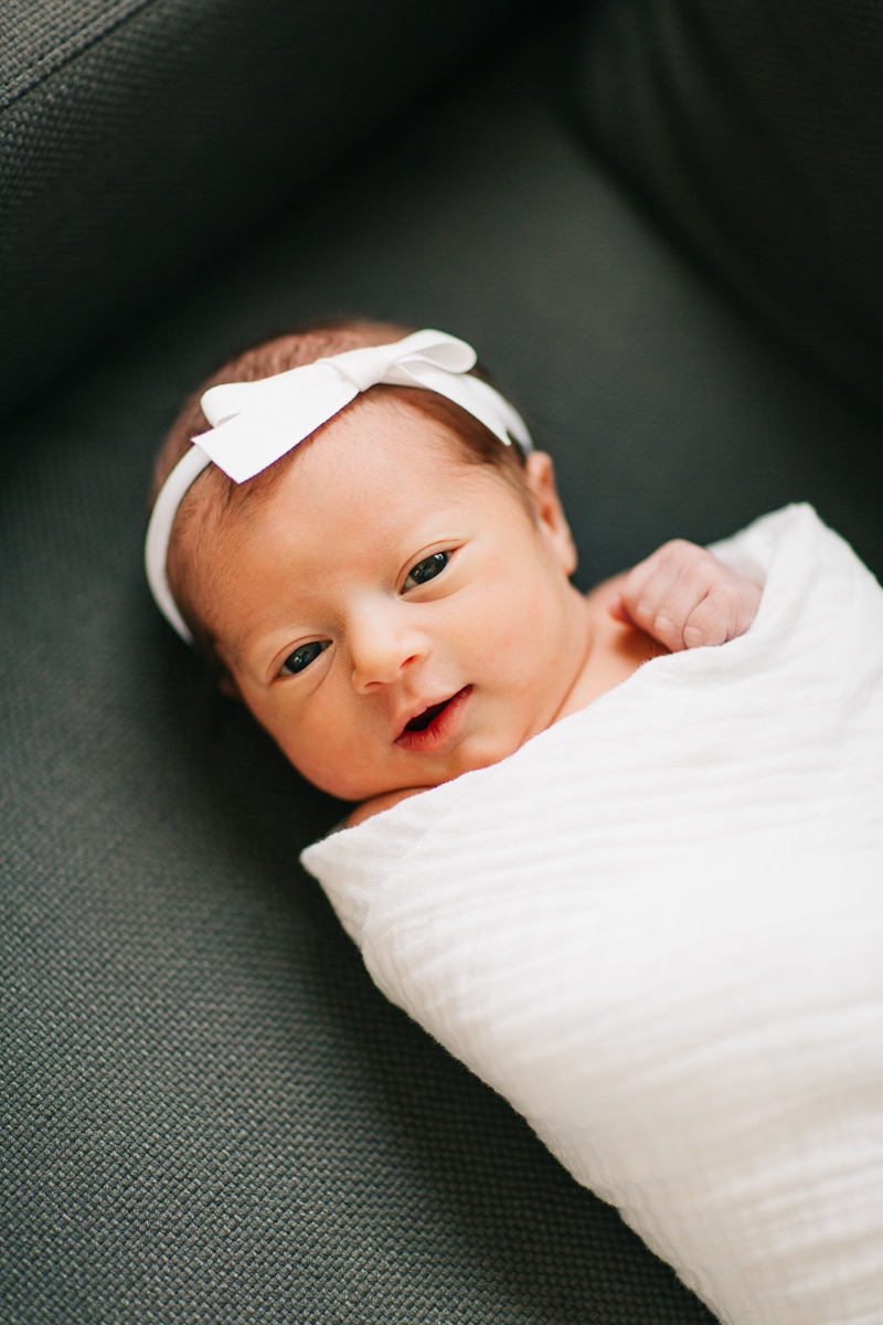 Newborn Photographer, baby in white blanket